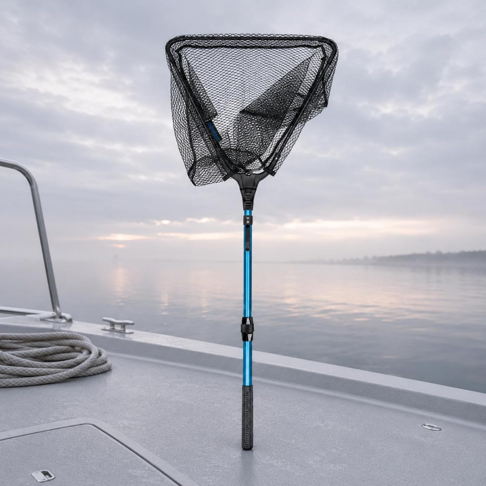 Red de Pesca Plegable Triangular para Carpa Aterrizaje Captura Malla Hexagonal Fina Mango Telescópico Aleación Aluminio Nylon Transporte Sencillo