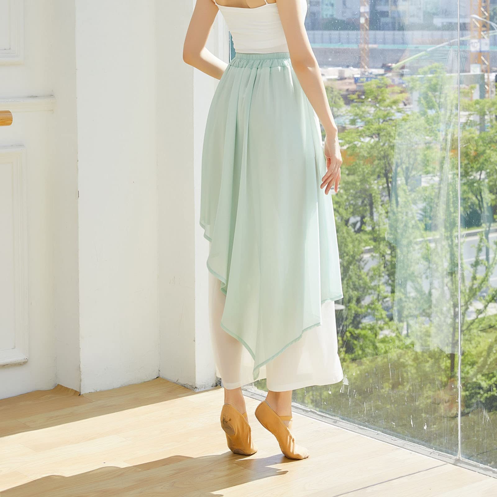 Amazon.com: YOLAI Women's Loose Flowing Chiffon Dress Trousers Classical  Dance Wide Leg Pants Dance Lightweight Colour Blocking Pants (Mint Green,  XL) : Clothing, Shoes & Jewelry