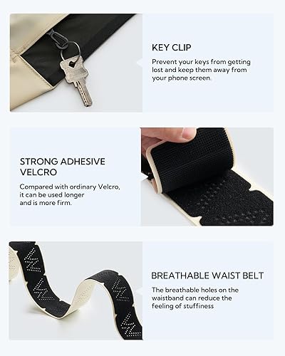 Miniatura 6 de WATERFLY Cangurera para cinturón para correr bolsa de cintura delgada para hombres y mujeres, soporte para teléfono de fitness para ejercicio,