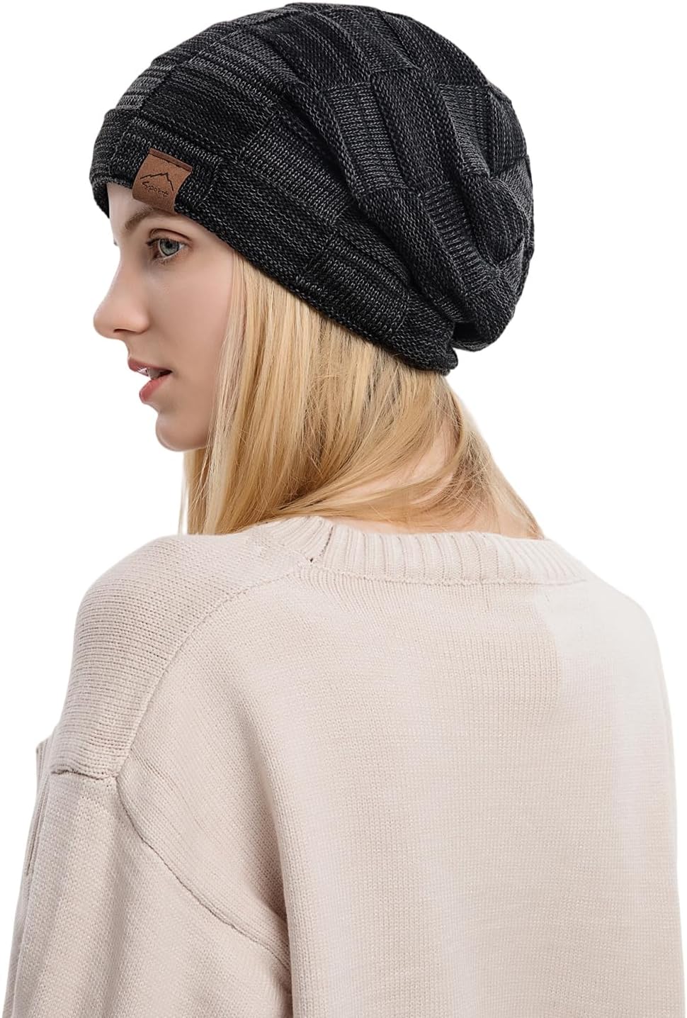 meioro Slouchy Beanie Hat for Men Women Warm Winter Hats Soft Fleece Lined Beanies Knit Thick Unisex Skull Cap - Image 9