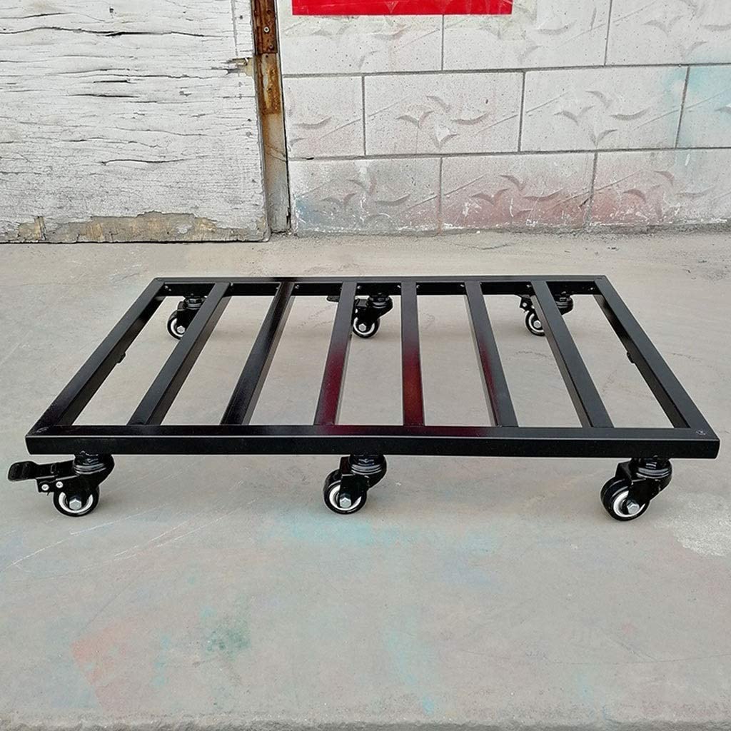 38970 Metal Planter Caddy with Wheels, Heavy Duty Carbon Steel Plant Trolley 60cm x 40cm,Pot Trolley with 6 Wheels,3 Lockable Wheels,150kg/330lbs Potted Flower Tray （Color:Black-image-29
