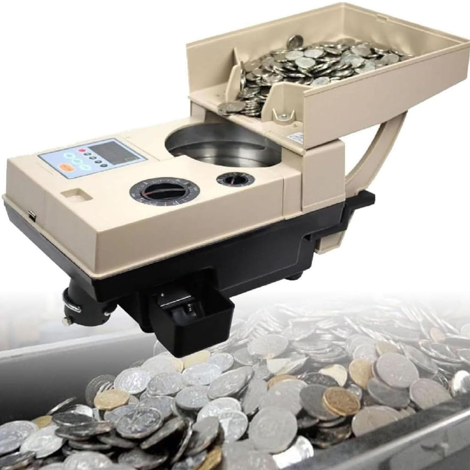 Compteuse Pièces Monnaie,Trieuse Pièces électrique,Diamètre Pièce De 15 Mm ~ 34 Mm Et épaisseur Pièce 1,0 Mm ~ 3,4 Mm,1200 Pièces/Min Et avec Précision,pour Les Banques