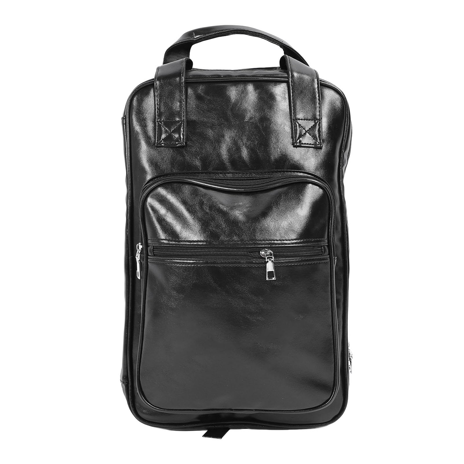 Bolsa para baquetas de batería, gruesa y multifuncional, de piel sintética, mochila portátil para bateristas y percusionistas, color negro