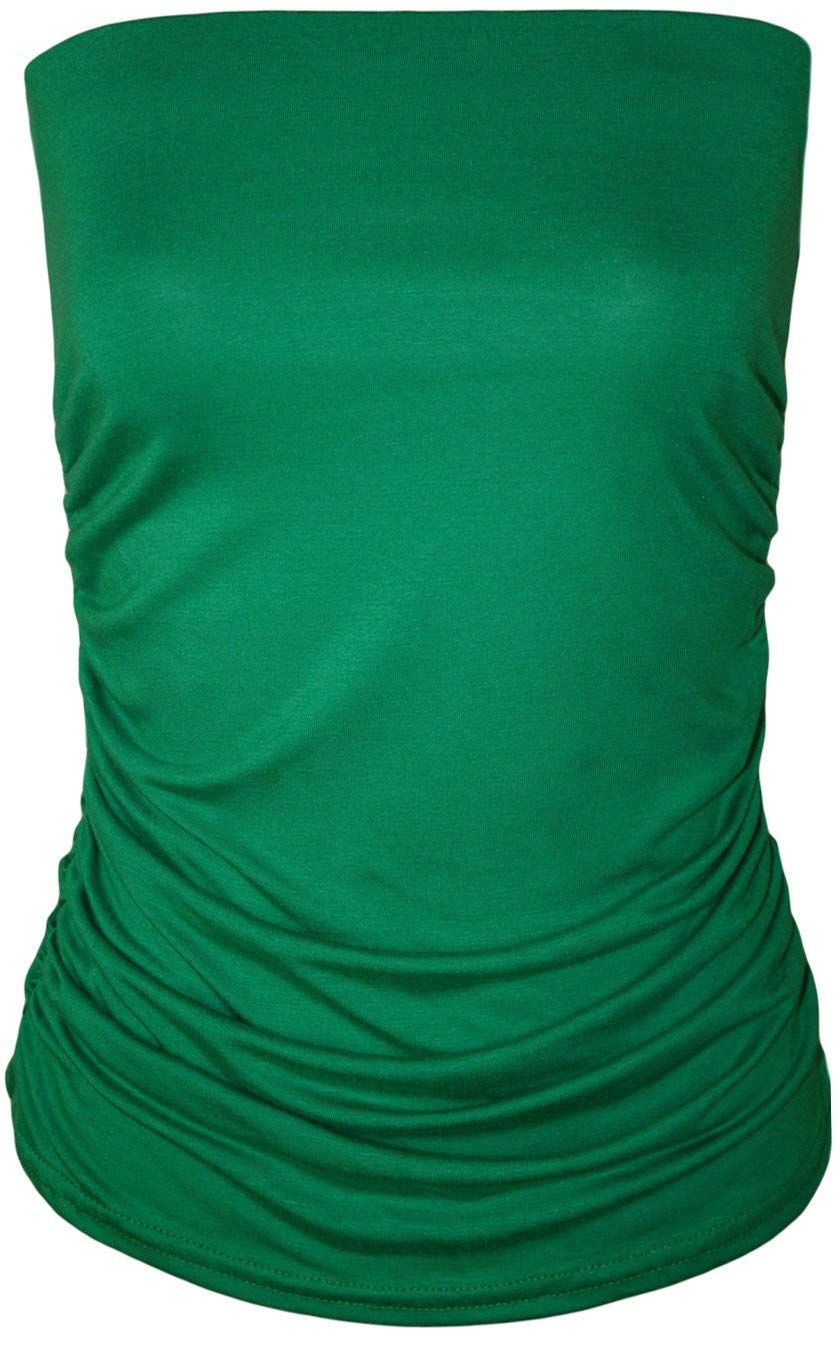 Wearall Women's Jade Plus Size Plain Black Bandeau Strapless Boob Tube Top 16-18