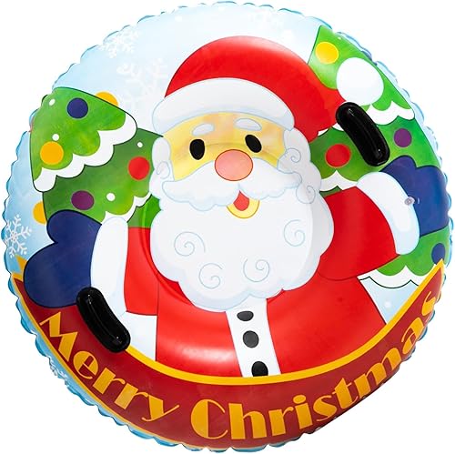 Miniatura 8 de Deslizador inflable para nieve de 47 pulgadas, deslizador inflable resistente para trineo, deslizadores inflables grandes para nieve, para diversión