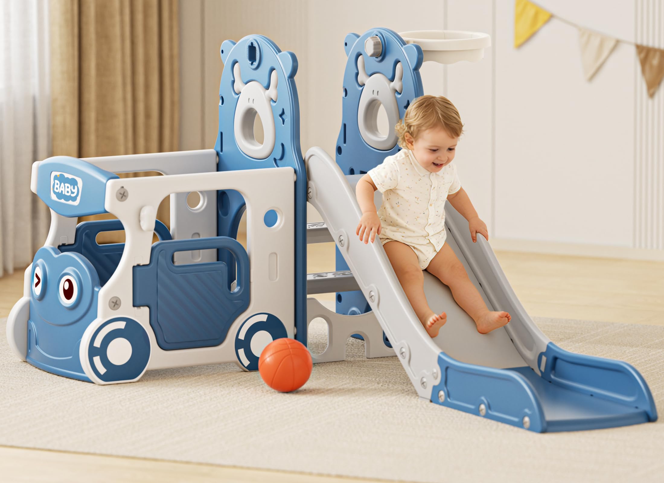 XJD 4 in 1 Toddler Slide, Kids Slide for 1-3 Toddler Outdoor Playset