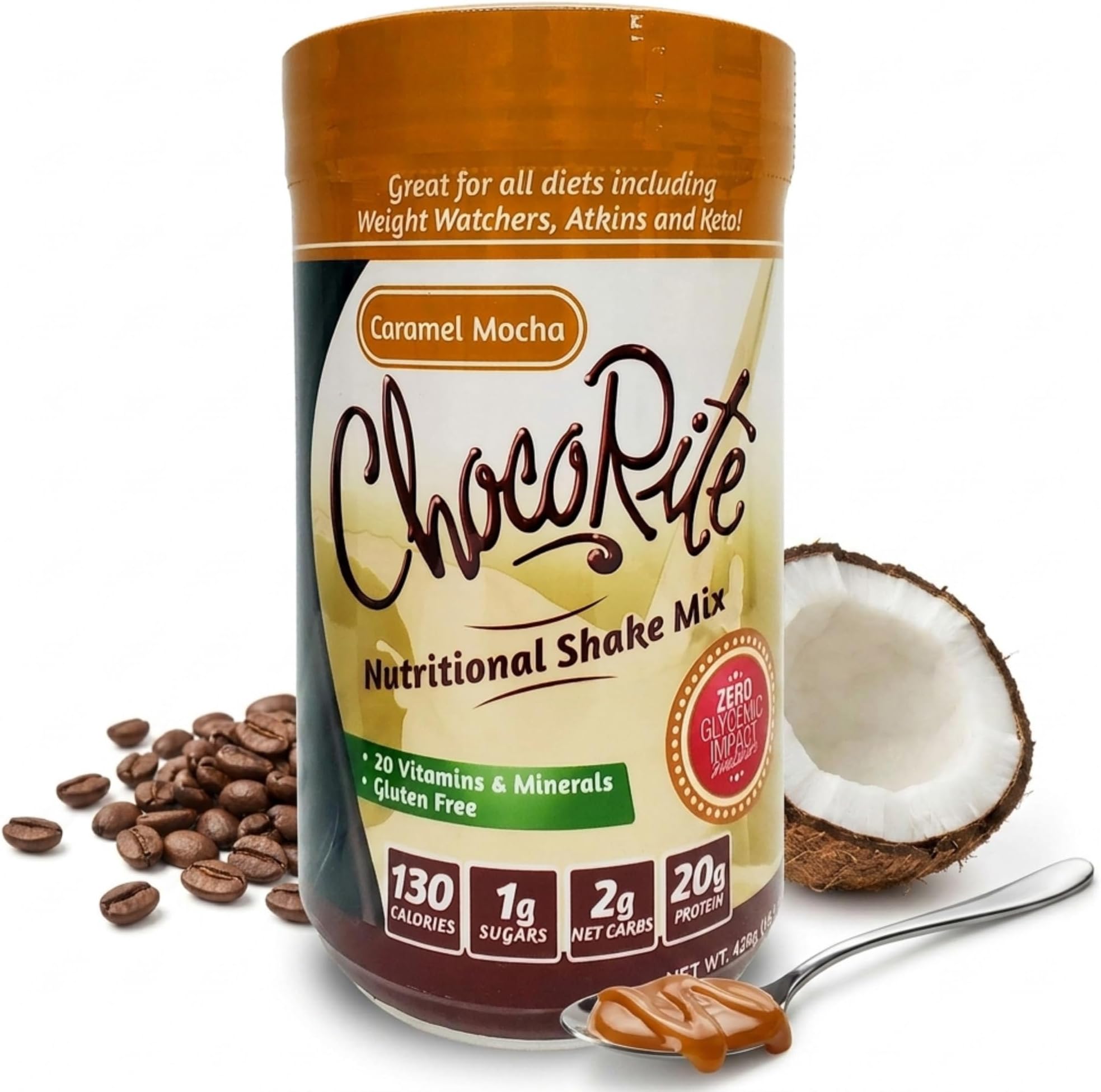 ChocoRite ChocoRite Caramel Mocha Protein Shake, 14.7 Ounce