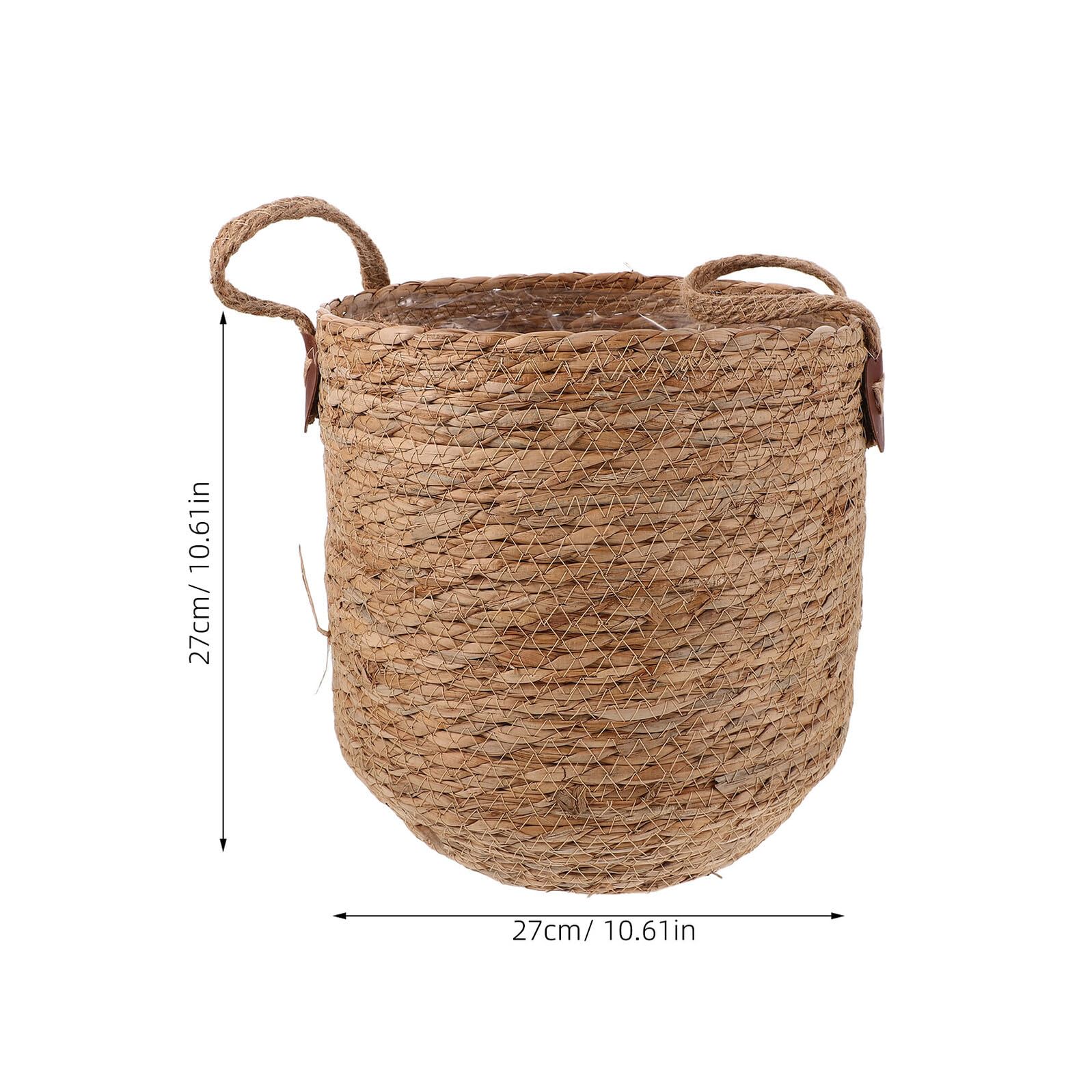 Angoily Panier à Fleurs en Rotin Tressé à la Main Cache-Pot Décoratif Rond 27 CM Panier de Rangement Naturel Respirant pour Plantes D’Intérieur Jardinière Petite Taille Salon et Balcon