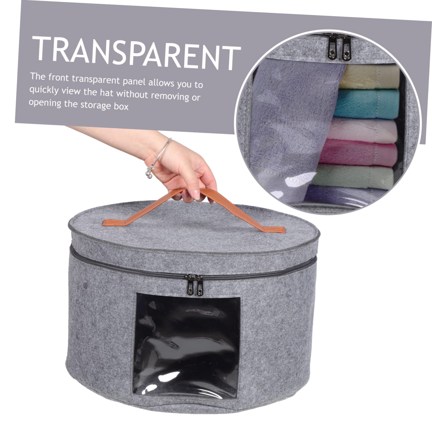 LABRIMP Scatola Rotonda Per Cappelli Organizer Contenitore Per Cappelli Scatola Portaoggetti in Tessuto Non Tessuto e Pvc Da Donna e Uomo