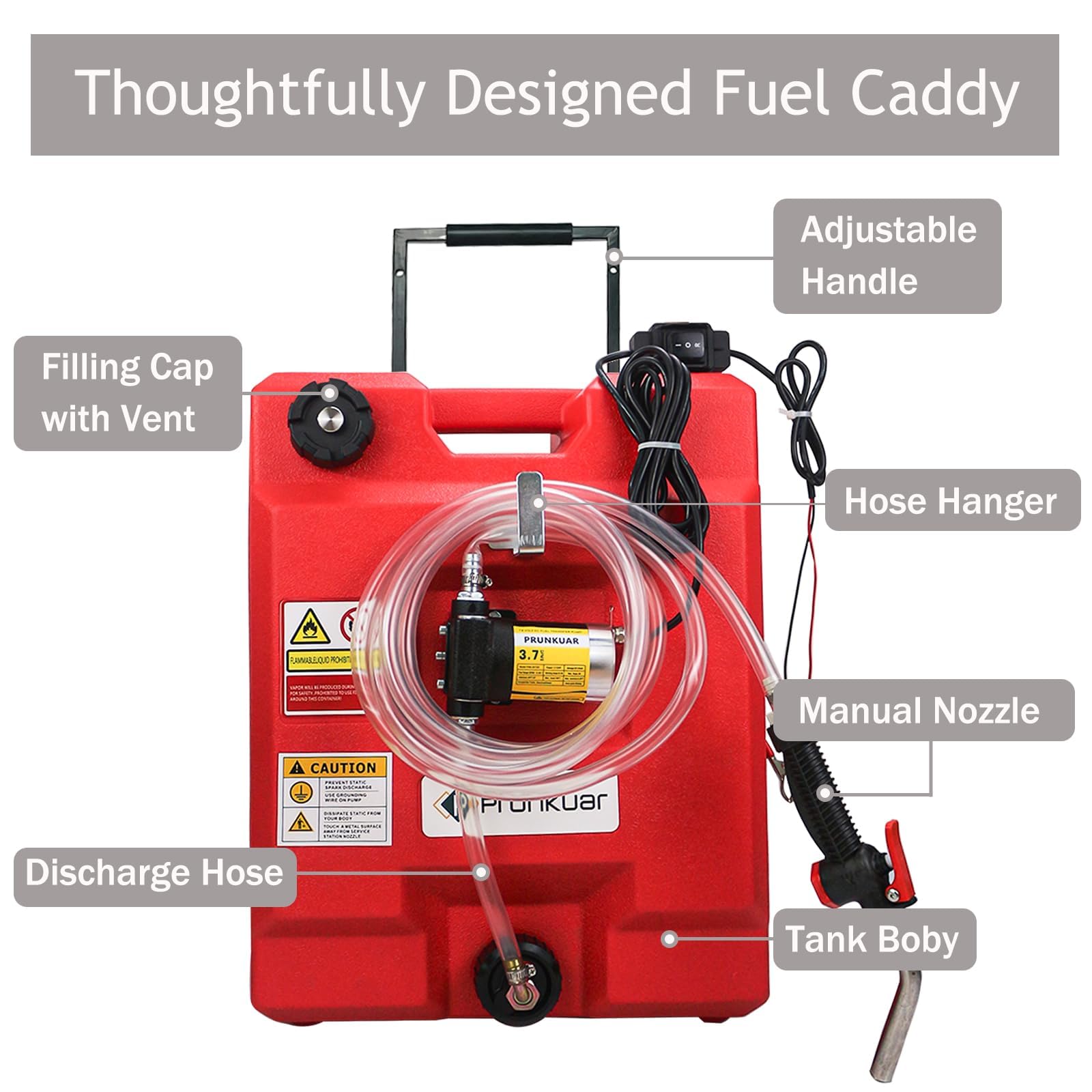 Amazon.com: 12.5 Gallon Portable Fuel Caddy Gas Storage Tank