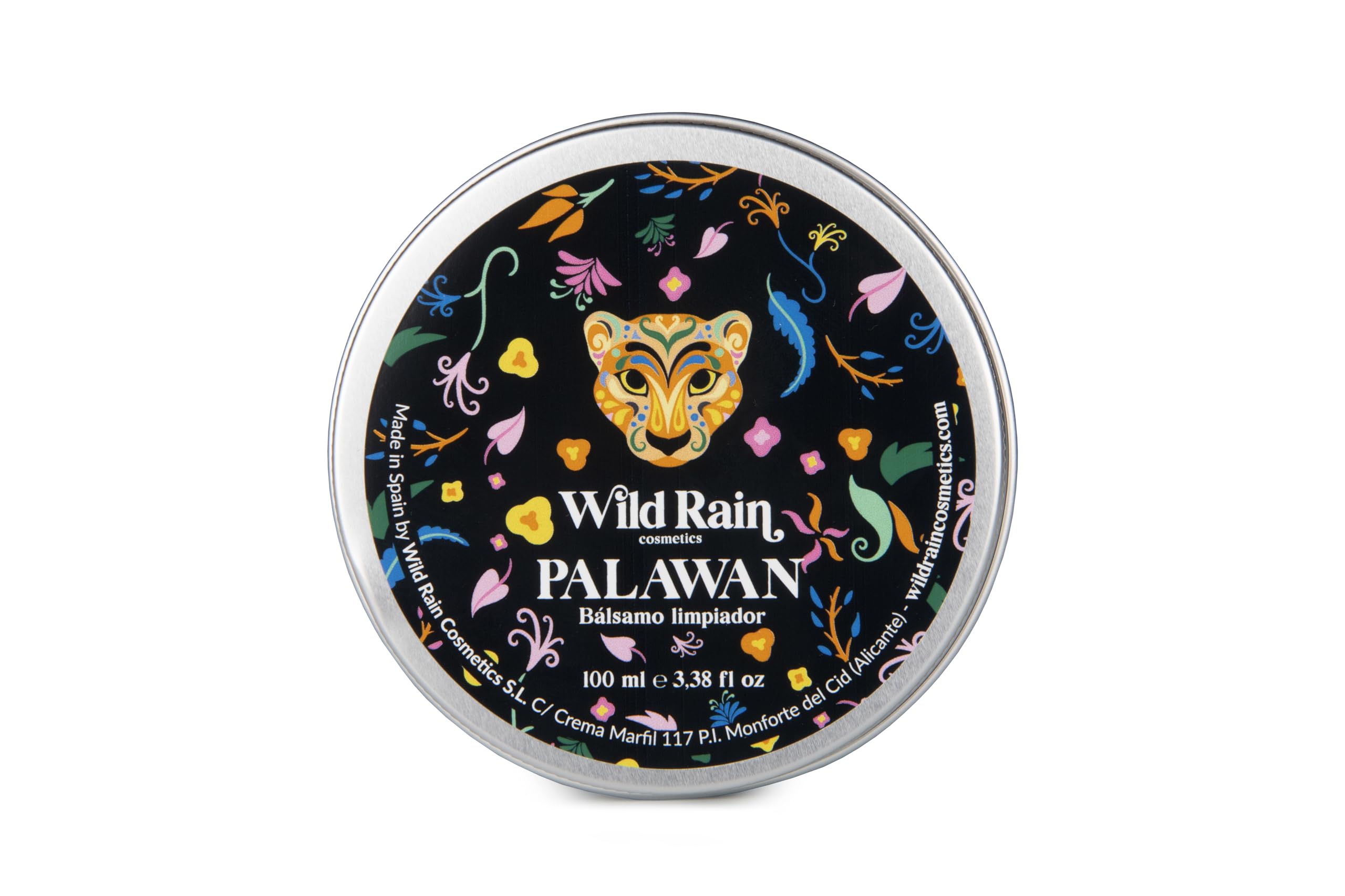 Bálsamo Facial Desmaquillante Palawan - Formato Sólido para Todo Tipo de Piel - Bálsamo Desmaquillante Nutritivo con Aceite de Aguacate y Vitamina E - Piel Suave y Tersa - 100 ml - Wild Rain Cosmetics
