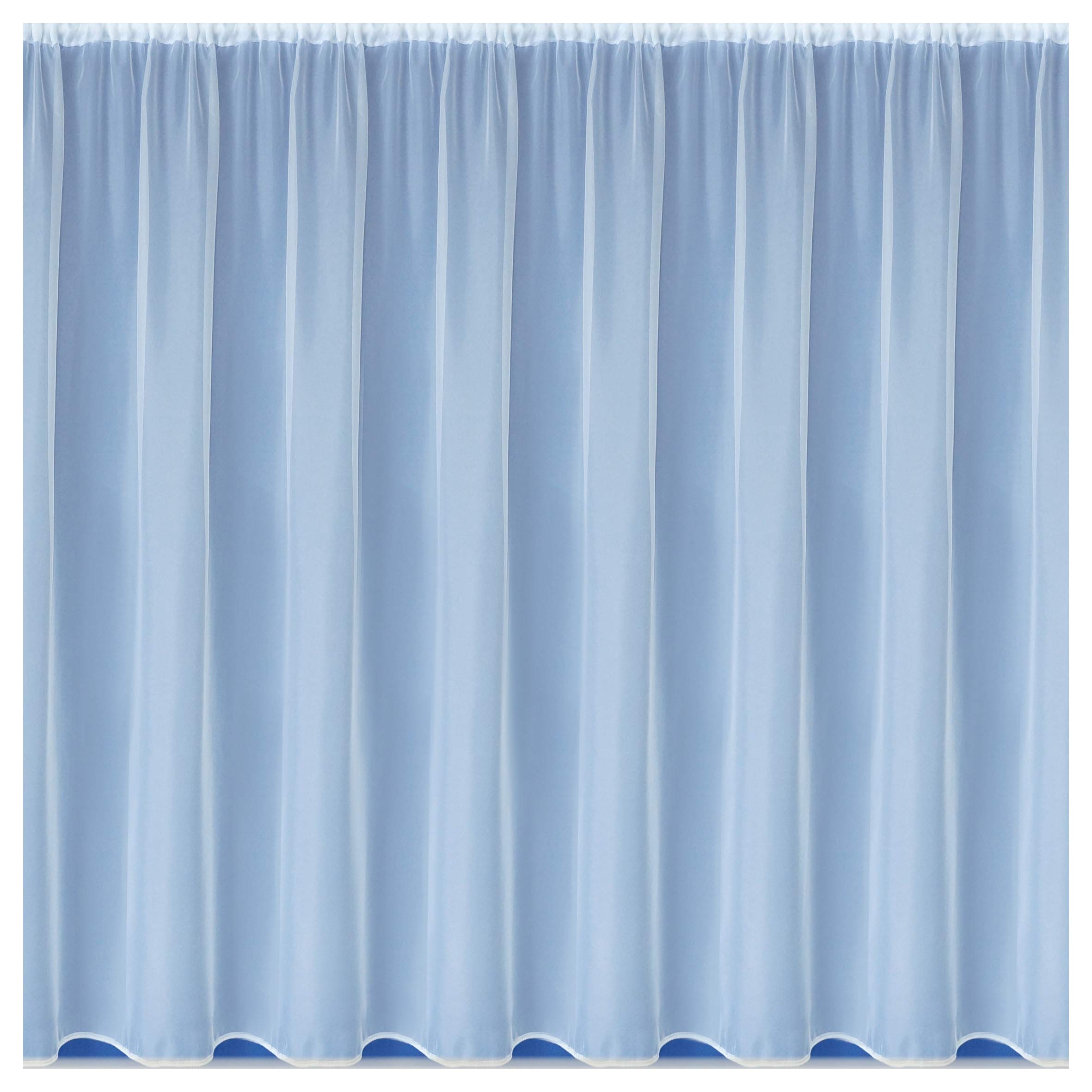 Tyrone Textiles Albany Plain White Net Curtains with Weighted Base (Drop: 72" (183cm) x Width: 2m (200cm))