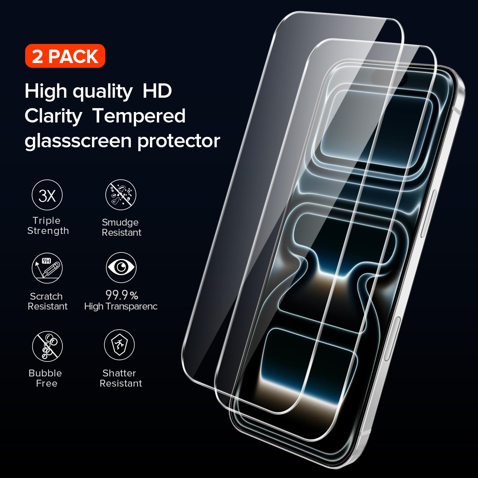 iVoler Cover Opaca per iPhone 17 Pro Max con 2 Pezzi Pellicola Vetro Temperato, [Antiurto di Grado Militare] [Protezione Fotocamera] Custodia Traslucida Sottile Anti-Impronte Case - Grigio