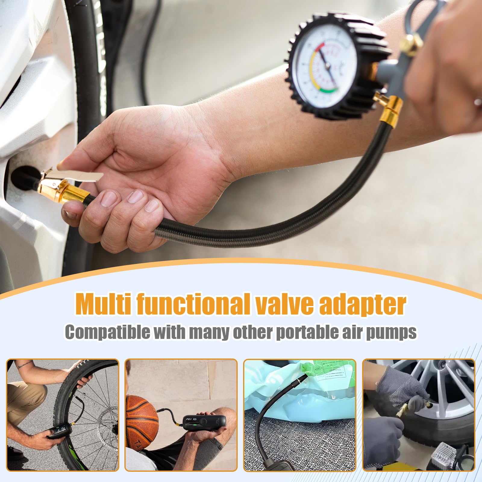 Yqhugbc Car Valve Adapter, Multifunctional Valve Adapter Set, Car Yqhugbc Car Valve Adapter, Multifunctional Valve Adapter Set, Car
