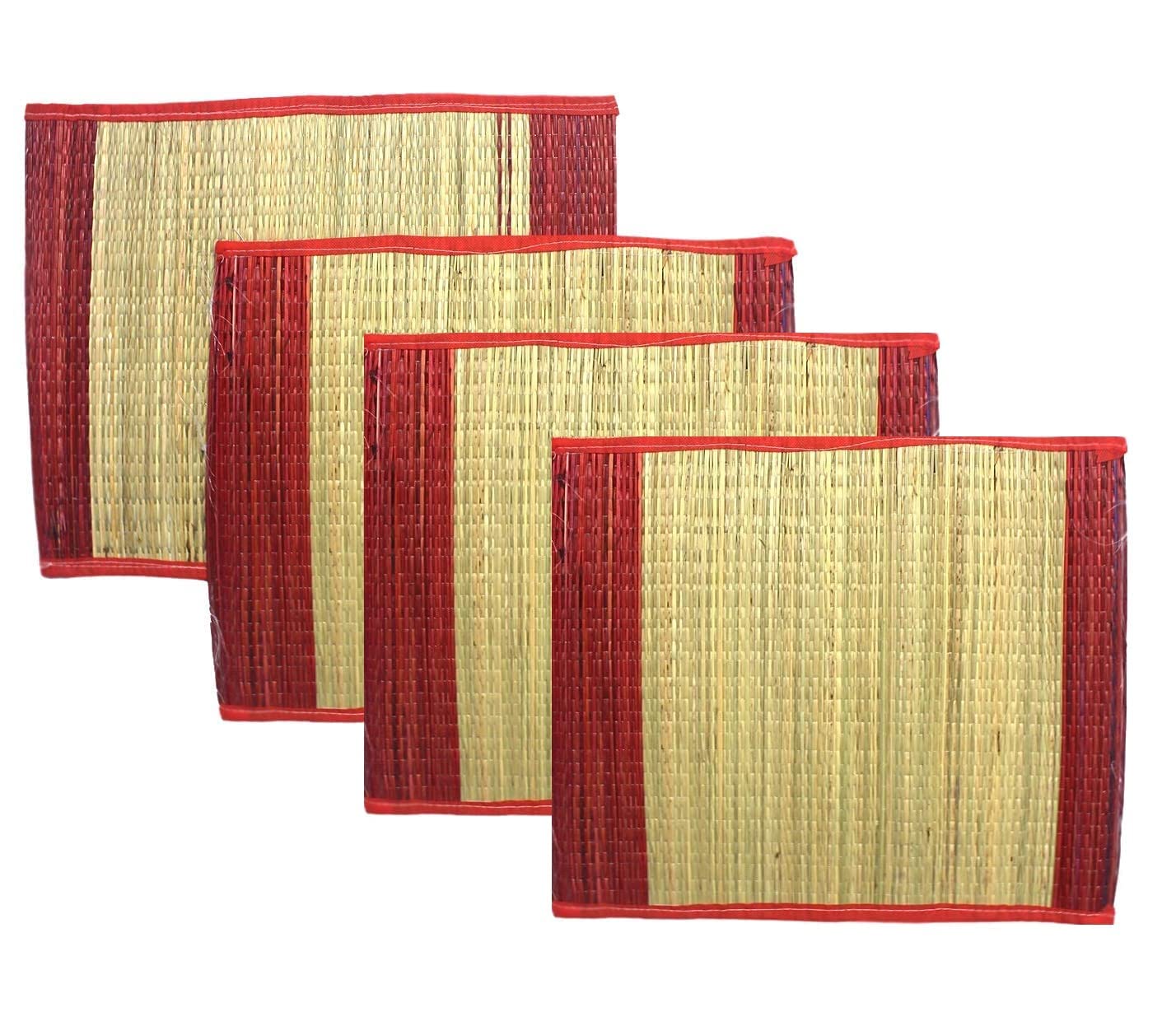 Yoshiva Natural Kusha Aasan/Grass Poojan Chatai/Home Aasan/Sitting Mat (Pack of 4)-image-42