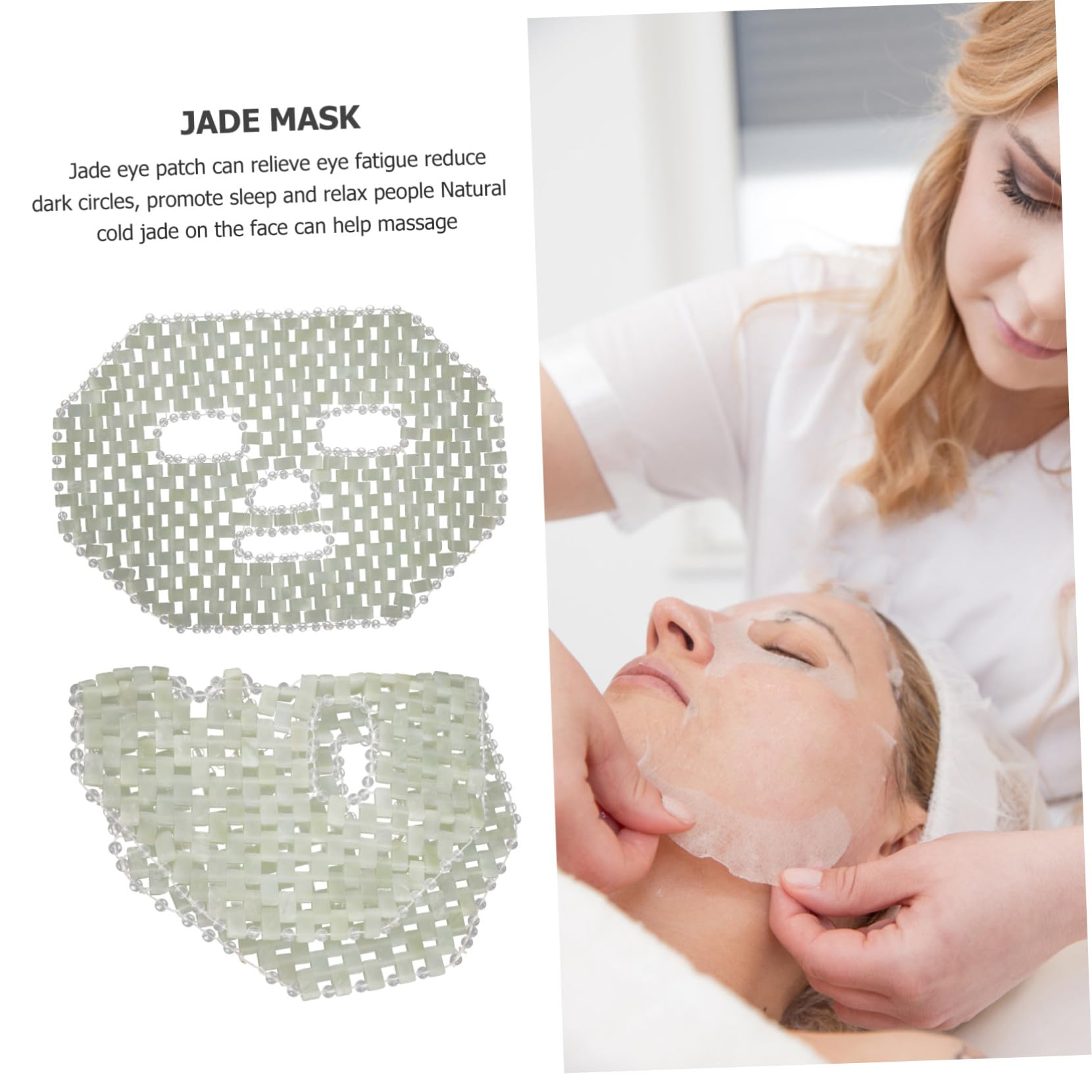 Healvian Gesichtsmaske aus Natürlichem Jadestein mit Individueller Passform zur Reduzierung von Gesichtsschwellungen Beruhigende Maske für Hause und Hautpflege