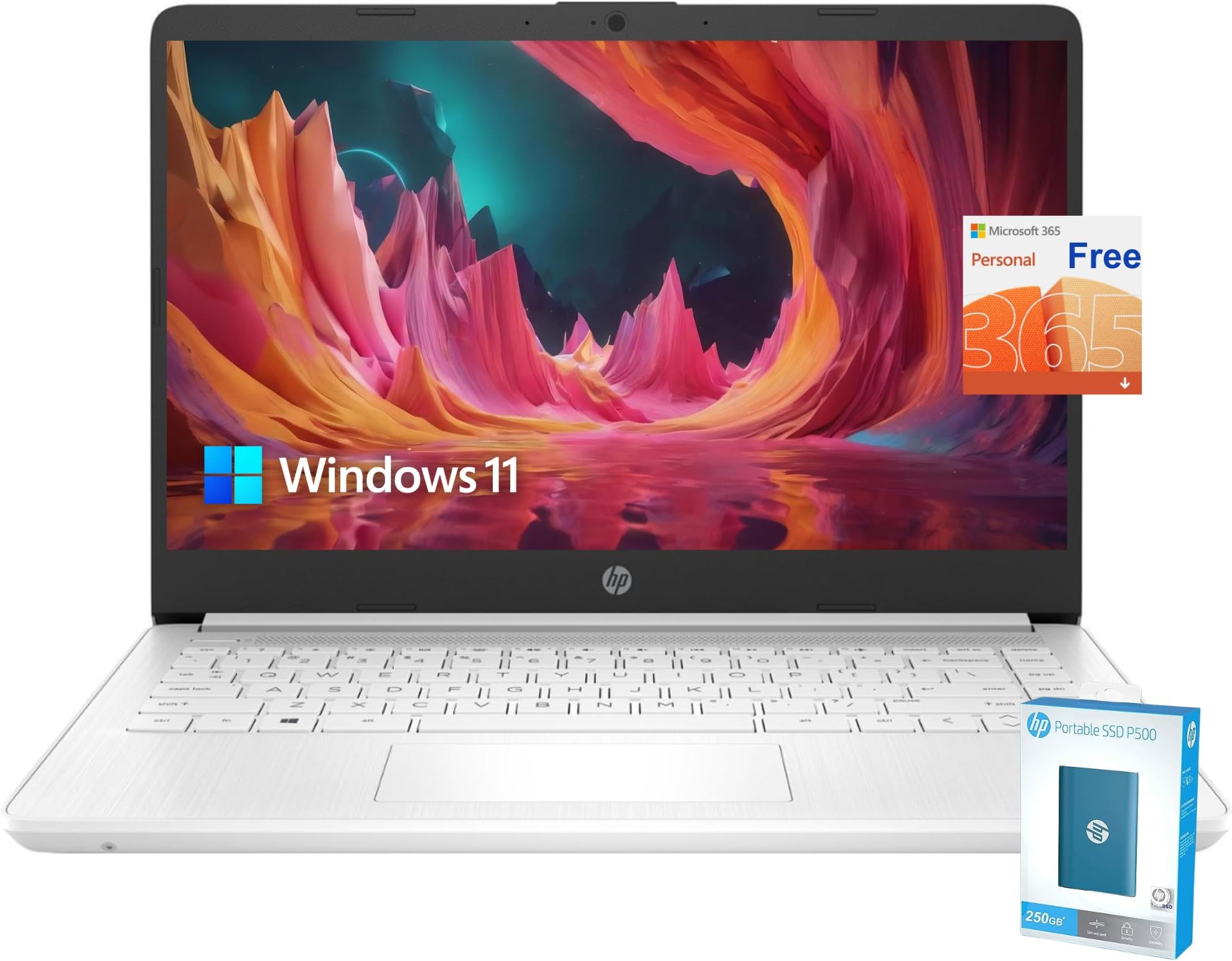 HP Laptop 14" HD, Processador Intel Celeron N4120, 16GB RAM, 64GB eMMC ...