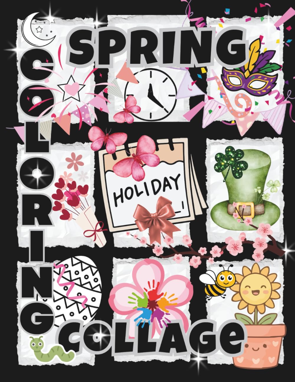 Spring Coloring Collage Book: Fill the Grids, and Create Your Own Keepsake