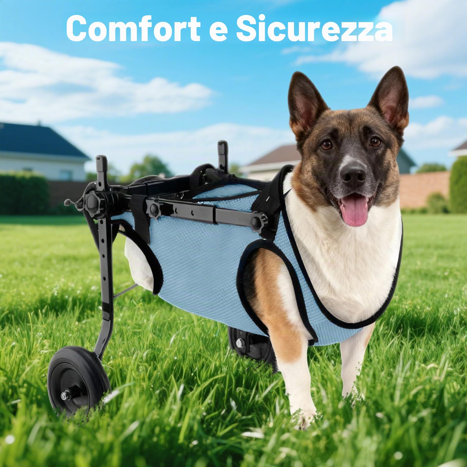 Sedia a rotelle per cani, piccola sedia a rotelle per cani e gatti, per animali domestici, supporta la guarigione, carrello per cani e sedia a rotelle per feriti e debolezza delle zampe posteriori
