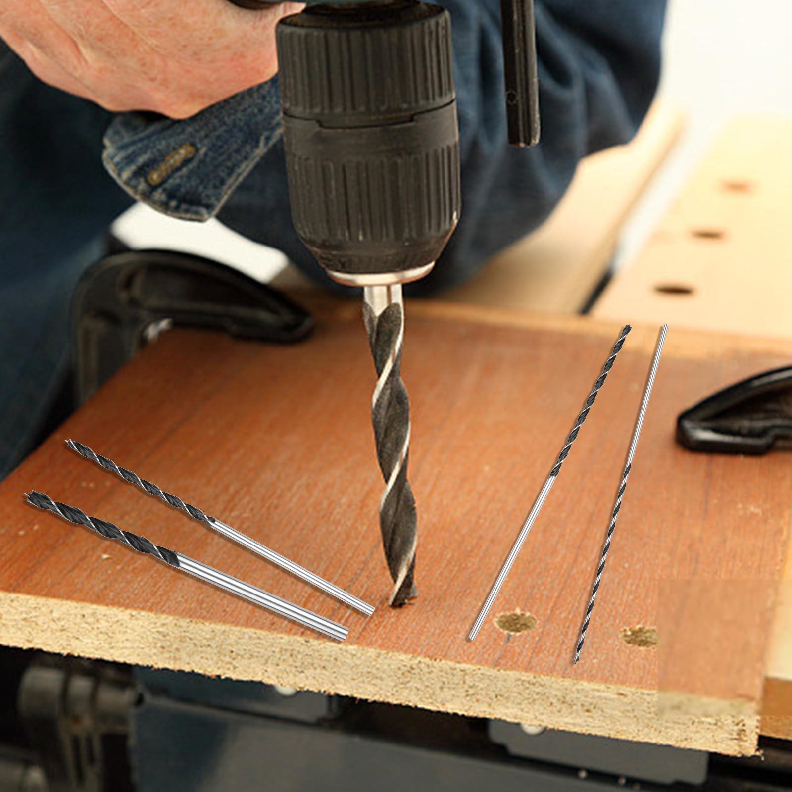 7 Stück Holzbohrer Set 300mm Lang,Schlangenbohrer Holzschlangenbohrer Set,Kunstbohrer für Holzbearbeitung, Professional Holzbearbeitungbohrer,Schlangenbohrer Ø 4mm, 5mm, 6mm, 7mm, 8mm, 10mm, 12mm
