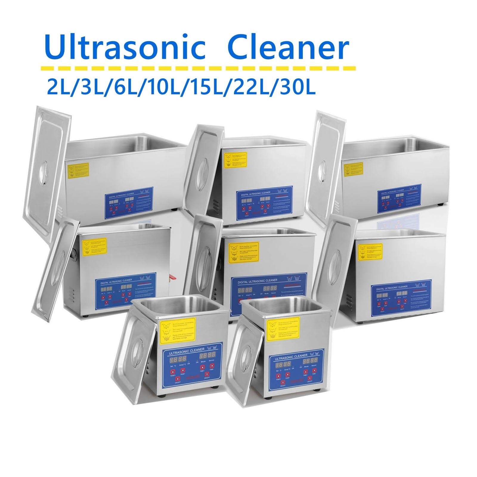 Limpiador sónico, 2/3/6/10/15/22/30L 600W Máquina Ultrasónica Limpiador Ultrasónico Con Temporizador Digital De Calefacción For Dentadura Relojes Gafas,Uso prolongado(3L)