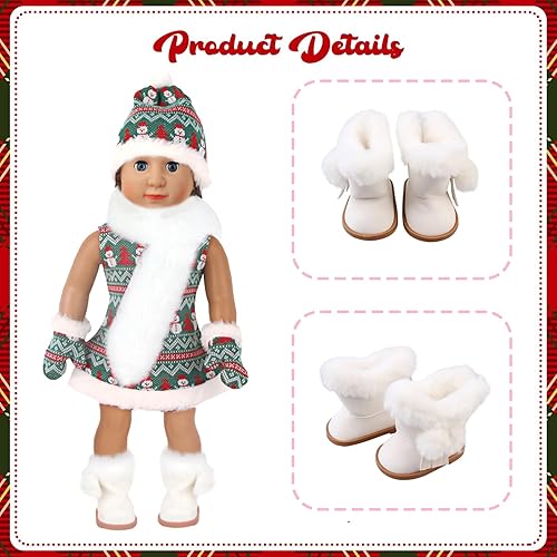 Miniatura 4 de 15 piezas de ropa de muñeca de 18 pulgadas de invierno, incluyendo accesorios de muñeca, ropa de muñeca, zapatos de muñeca, bufanda de muñeca,