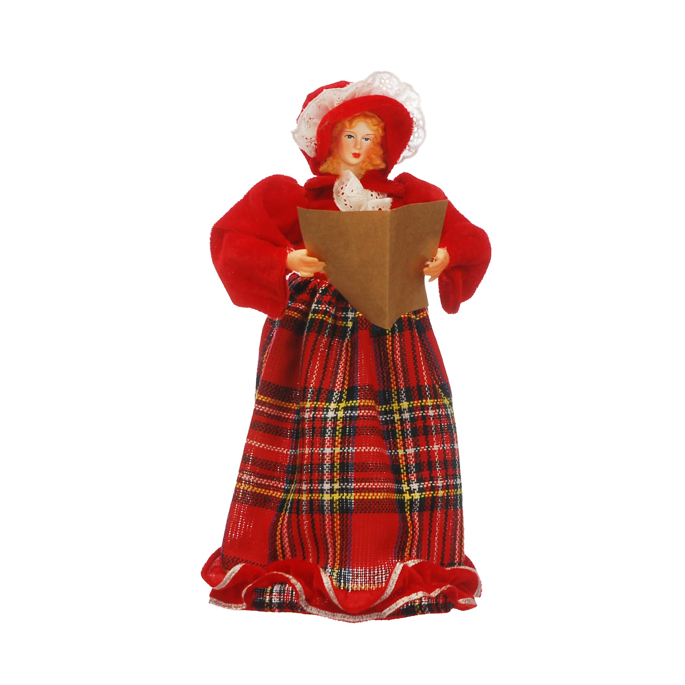 Festive Productions Cimier de sapin de Noël - 30 cm - Rouge - Carol Angel - Décoration traditionnelle de style victorien - Élégante décoration festive