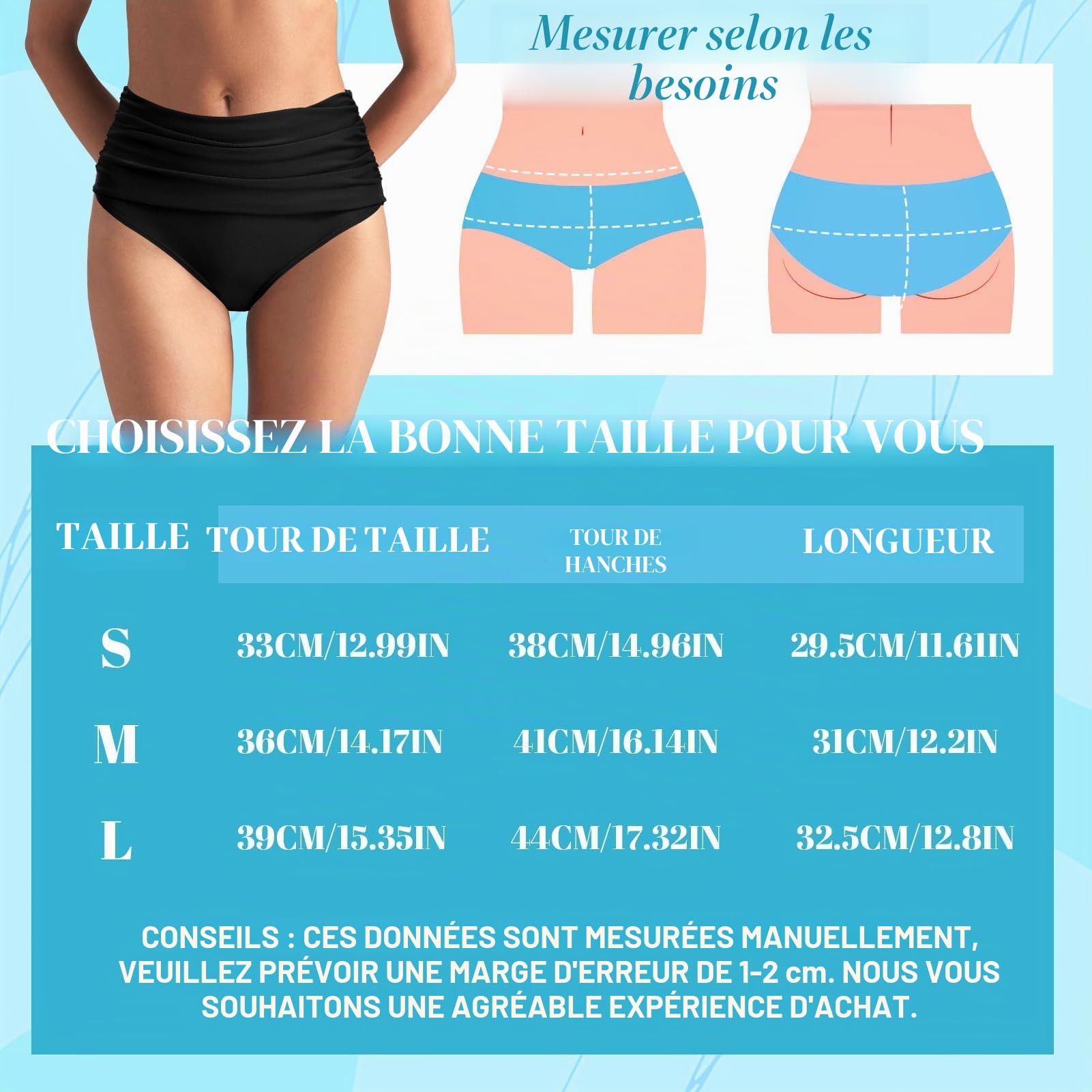 Maillot de bain menstruel pour adolescentes et femmes, short taille haute pour femme, pantalon menstruel étanche pour la natation, la plage