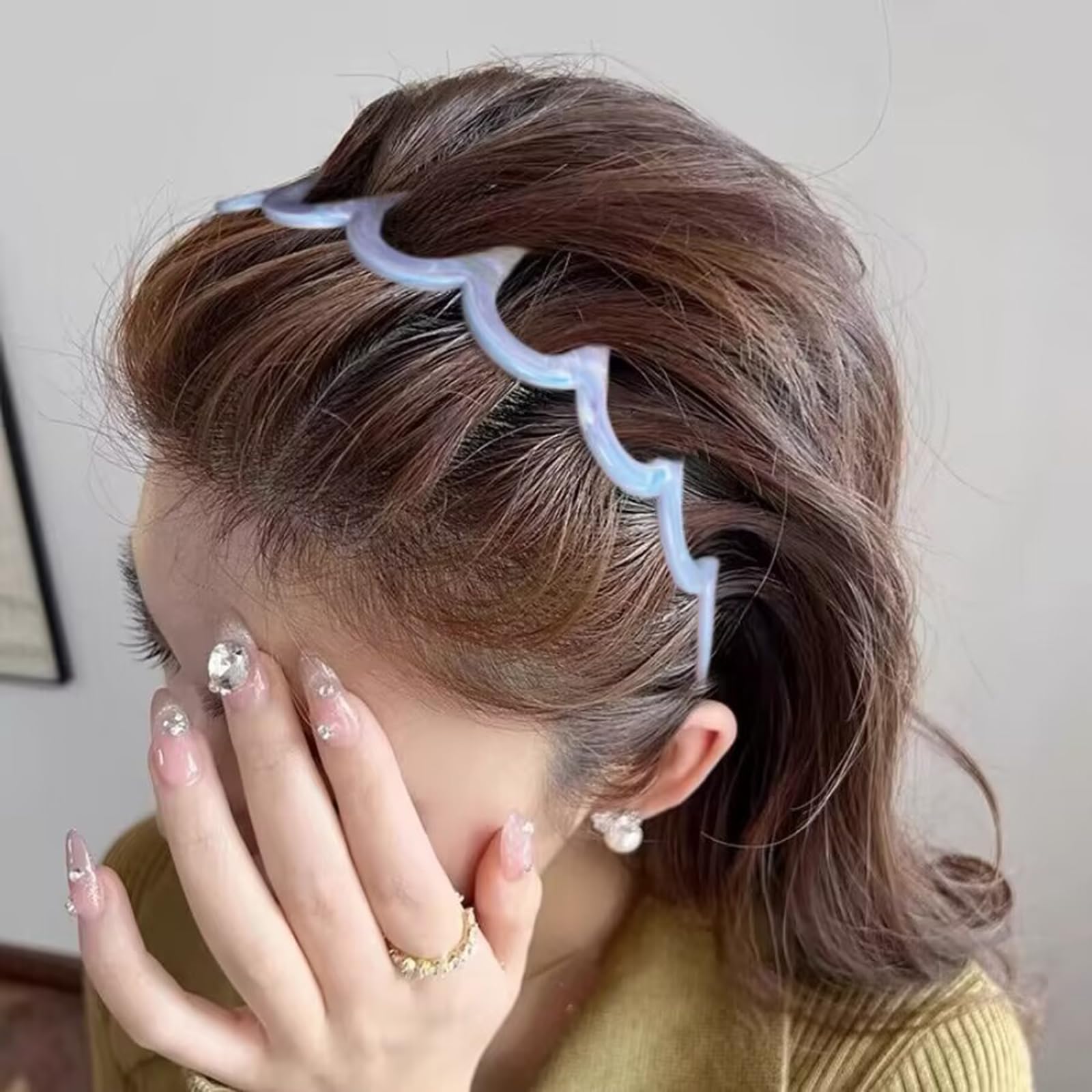 ZOONAI 2 Pcs Zig Zag Headbands for Women Men Girls Fashion Plastic Hairbands with Teeth Non Slip Sharks Tooth Hair Comb Headbands Hair Hoop Accessories (Pink Purple - Image 3