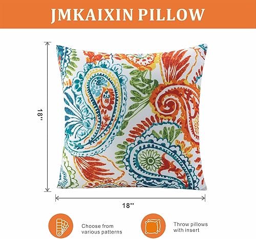 Miniatura 6 de JMKaixin Almohadas decorativas impermeables para exteriores e interiores, paquete de 2 almohadas cuadradas de 18 x 18 pulgadas para cama, sofá, sofá