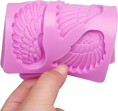 Miniatura 8 de Moldes de silicona con alas de ángel, 3 paquetes de alas para baby shower, decoración de pasteles, adornos de cupcakes, resina de arcilla con