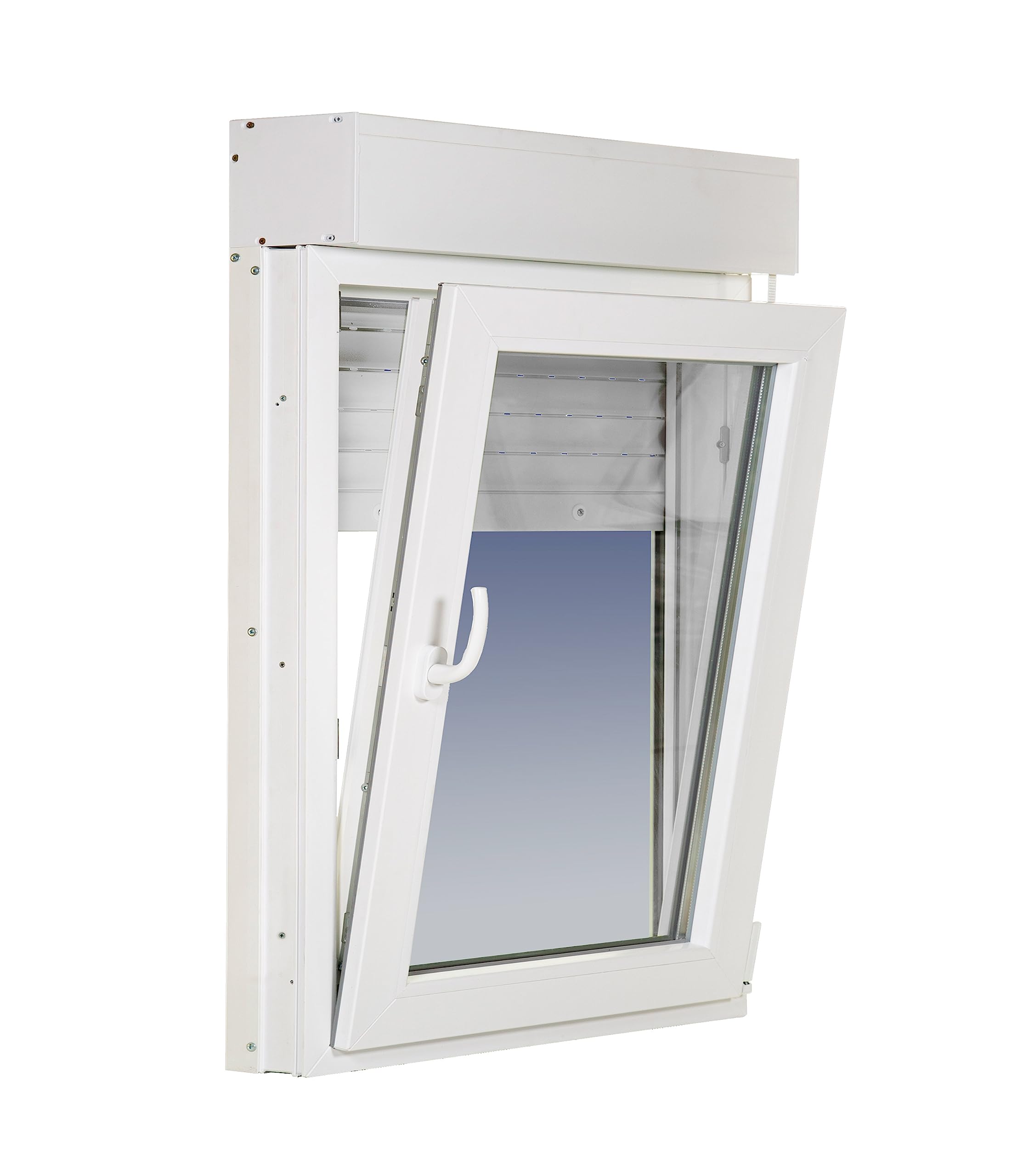 Ventanastock PVC 800x1155 Practicable Oscilobatiente Derecha con Persiana PVC 1 hoja