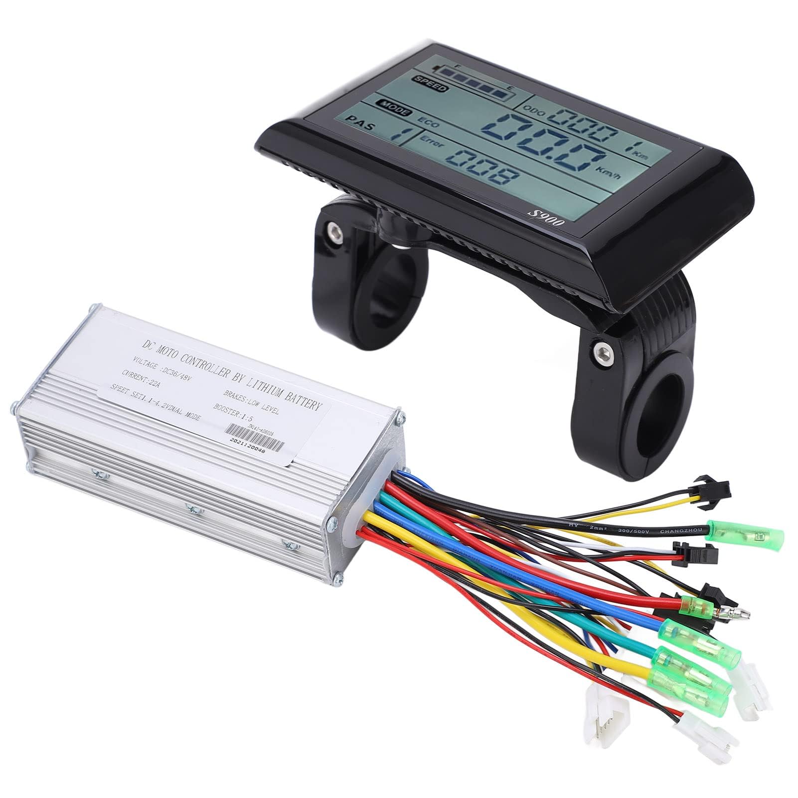 Dpofirs Contrôleur de Moteur de Vitesse de vélo électrique 36V 48V, contrôleur de Moteur sans balais 500W 750W avec écran LCD rétroéclairé, pour Scooter électrique