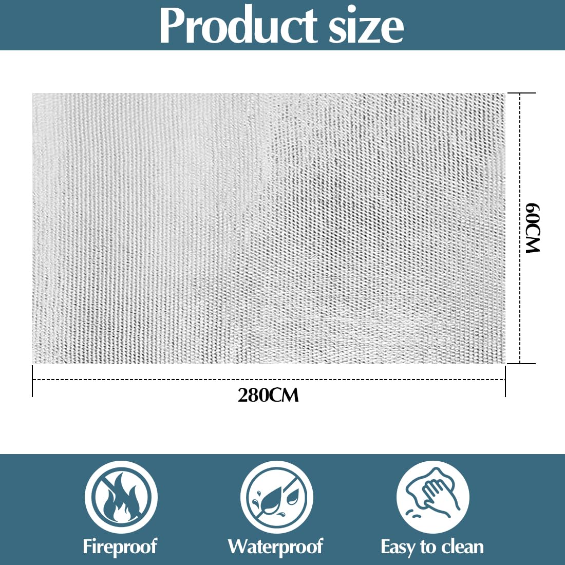Coperta termica alluminizzata 60 x 280cm, protezione ad alta temperatura materiale riflettente dell'isolamento della vetroresina