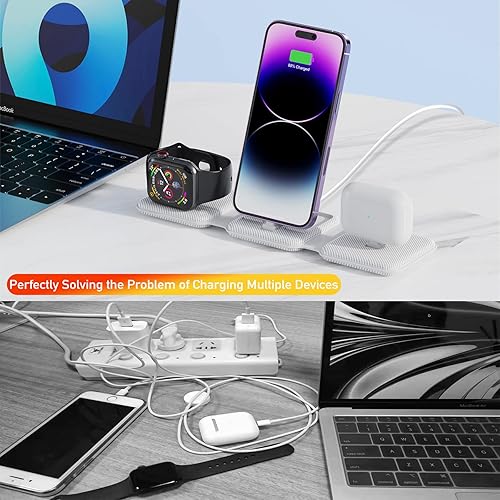 Miniatura 4 de Quycat Estación de carga inalámbrica, cargador inalámbrico compatible con iPhone 14131211X8765 Series, AirPods Pro 2Pro321, iWatch Ultra8SE765432