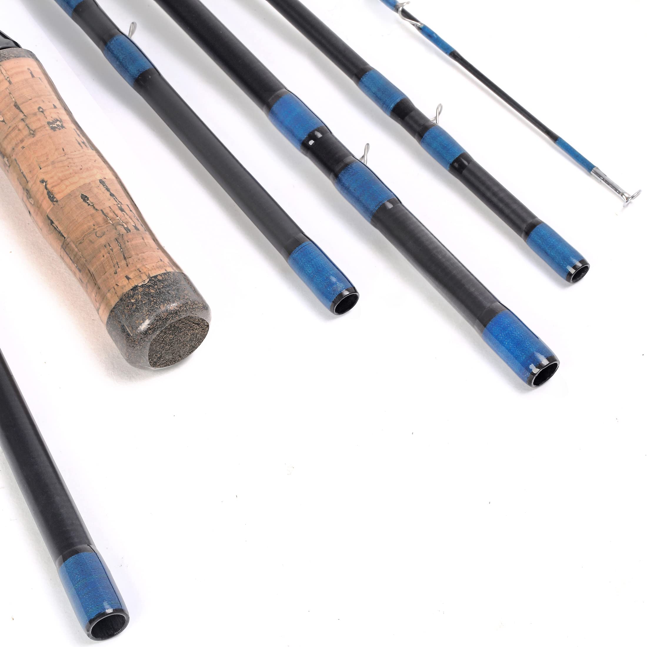 13ft 8-9wt or 14ft 9-10wt 6 Pieces Sections Carbon Spey Fly Fishing Rod Pole Double Hand Medium Fast Freshwater and Saltwater Fly Fishing