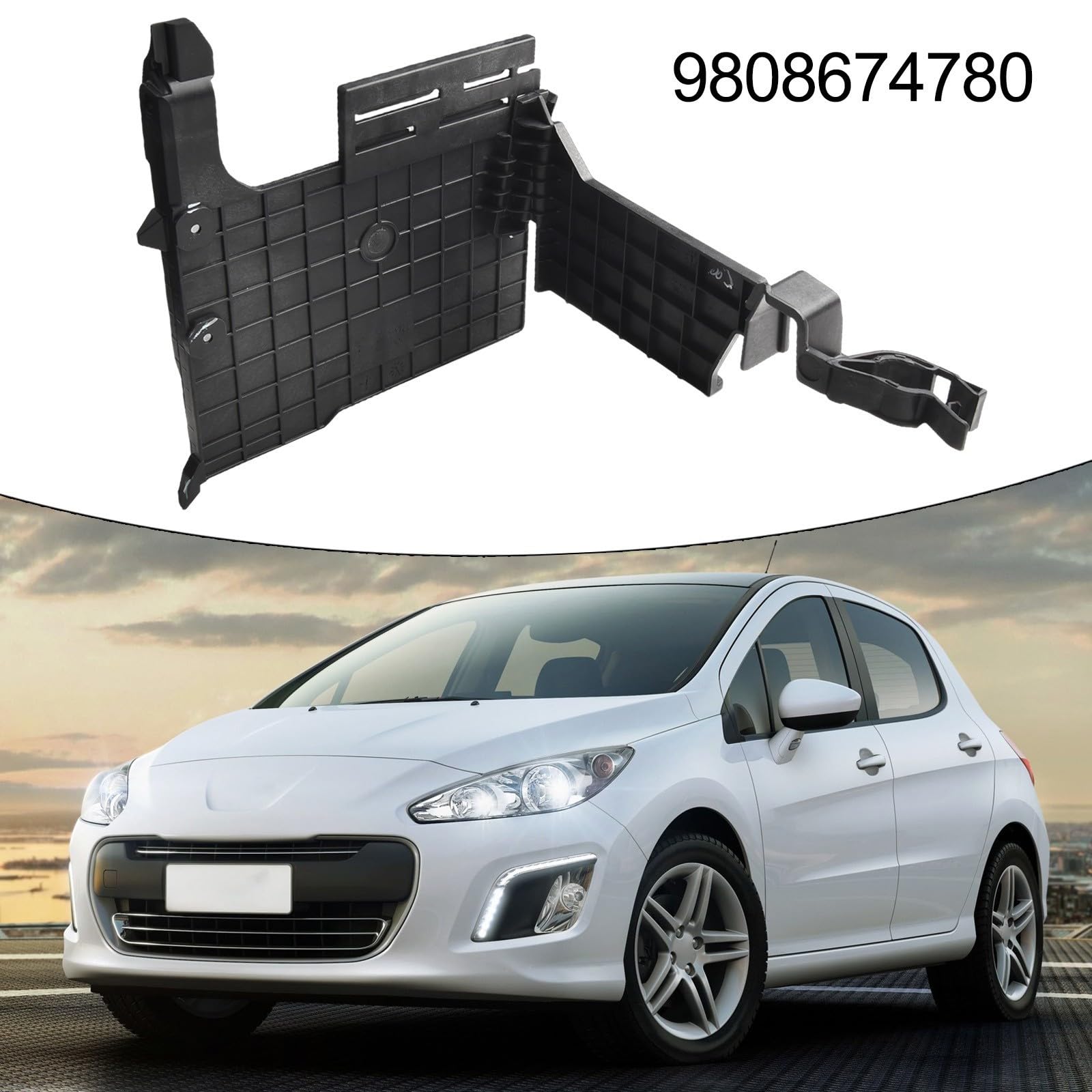 Supporto modulo controllo motore per Citroën C3 C4 C5 C6 DS3 DS7 508L 408 308 4008 5008 - OEM 9808674780 - Ricambio ABS nero