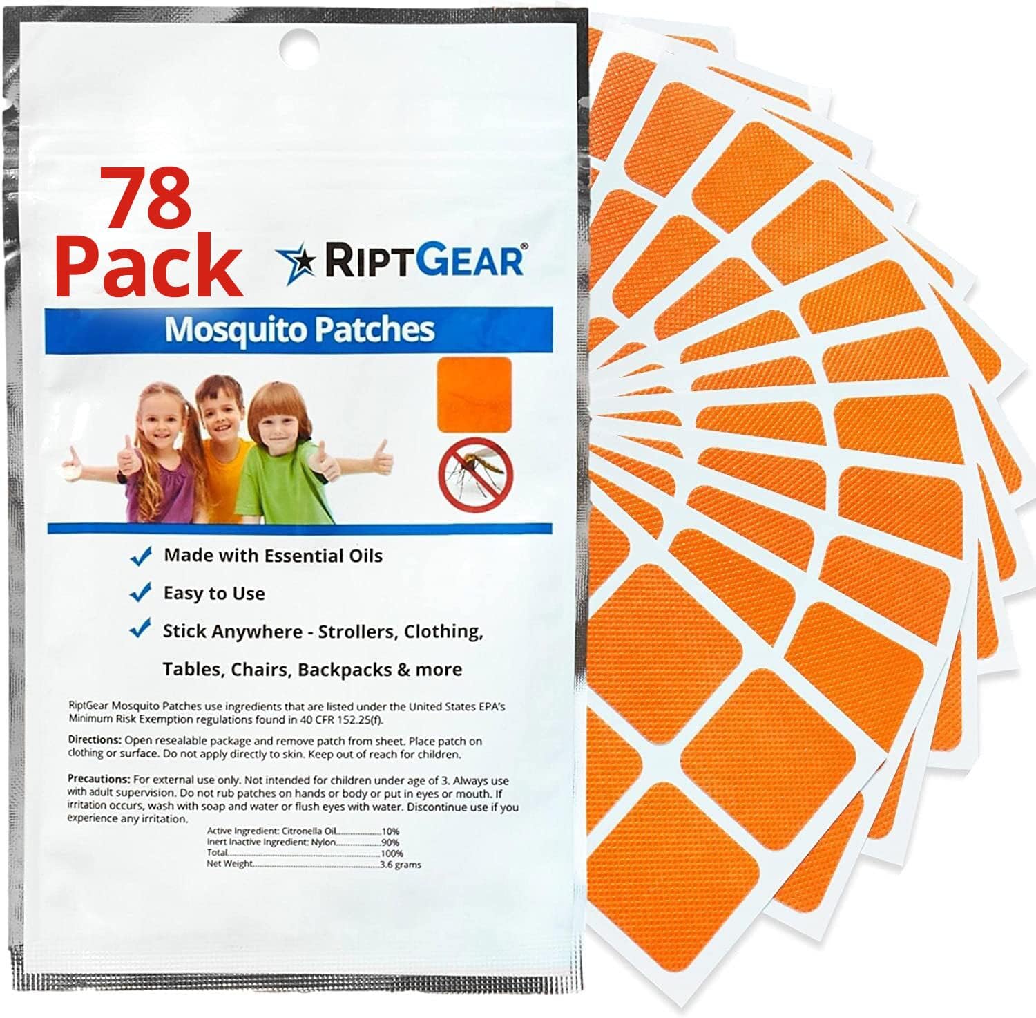 RiptGear Mosquito Patches 78 Pack of Mosquito Stickers