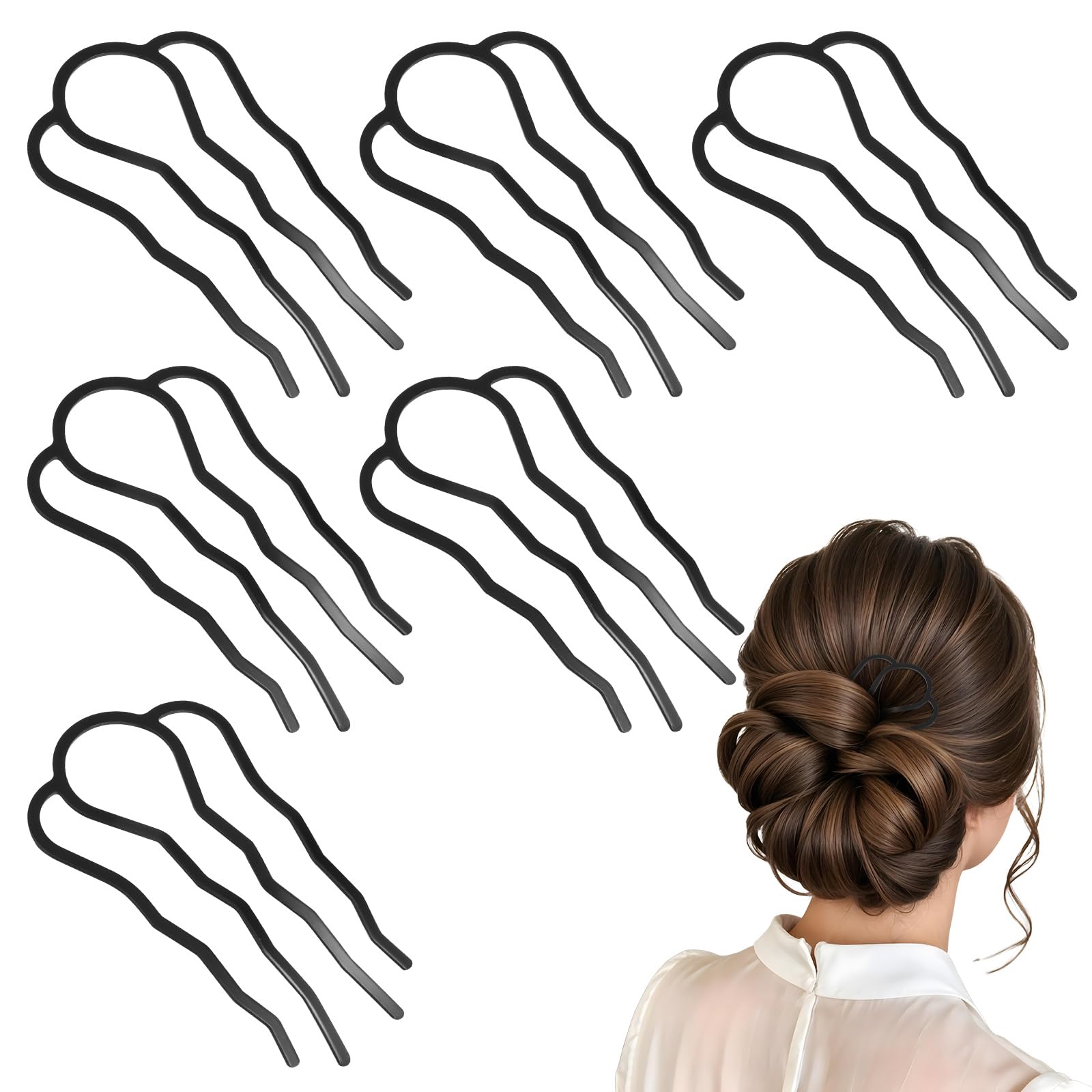 6 peines para el pelo para sujetar, peine vintage para el pelo, pinza de metal, horquilla en forma de U, peines laterales para el pelo, peinetas para el pelo, accesorios para el cabello