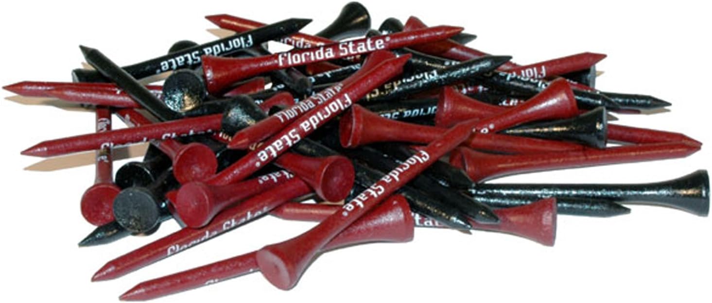 Team GolfNCAA 2-3/4" Golf Tees, 50 Pack, Regulation Size, Multi Team Colors