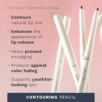 City Beauty City Lips Defining Liner - Long-Lasting, Smudge-Proof Lip Pencil with Anti-Feathering Formula, Precise Contouring, Waterproof Matte Finish, and Smoother-Looking Lips