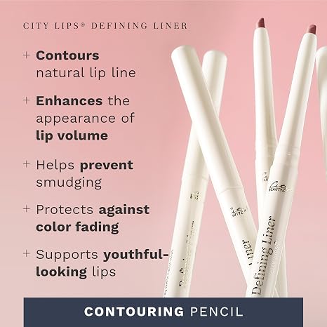 City Beauty City Lips Defining Liner - Long-Lasting, Smudge-Proof Lip Pencil with Anti-Feathering Formula, Precise Contouring, Waterproof Matte Finish, and Smoother-Looking Lips
