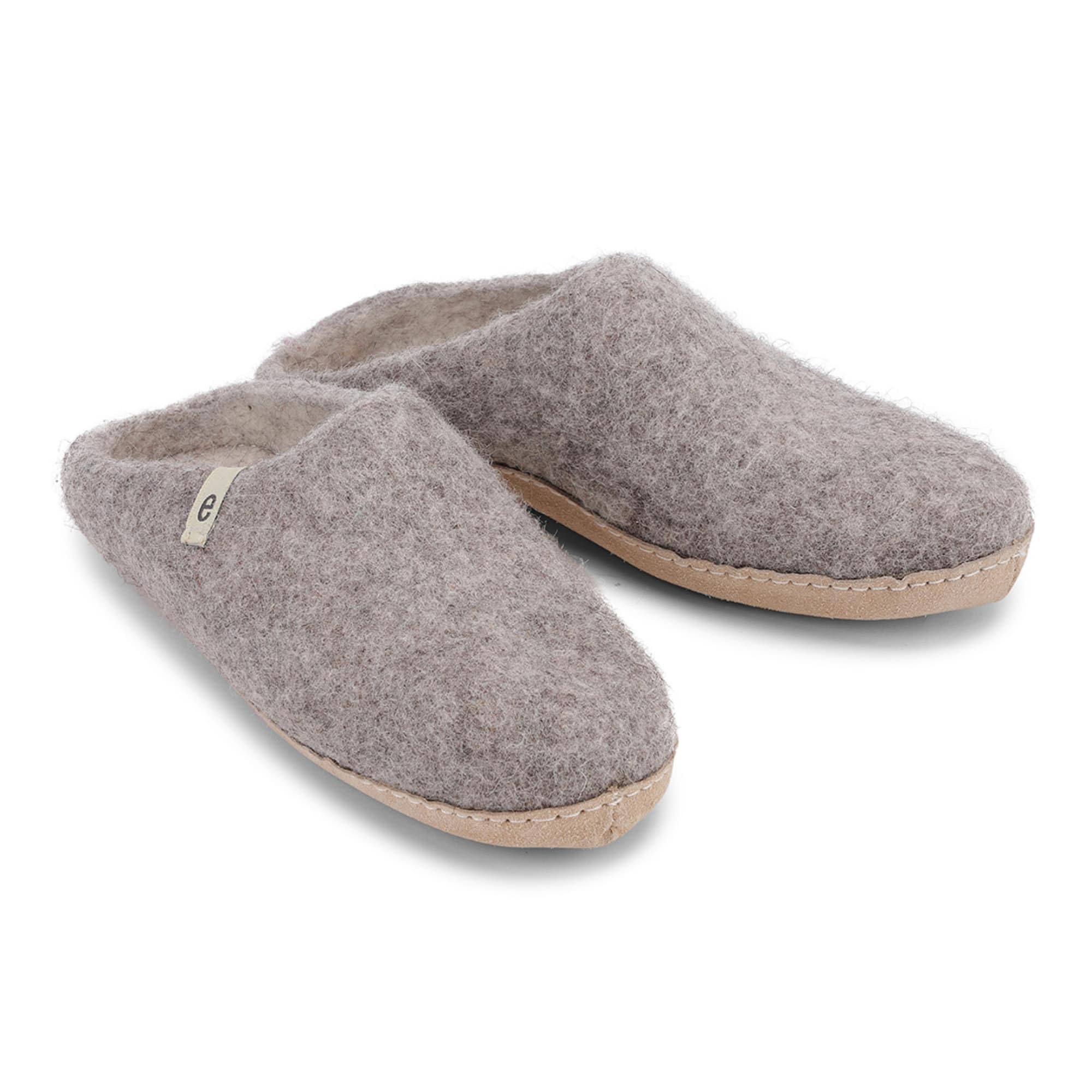 egos Zapatillas de estar por casa de color gris natural, para hombre y mujer, con lana 100% natural, cómodas zapatillas de cabaña para verano e invierno