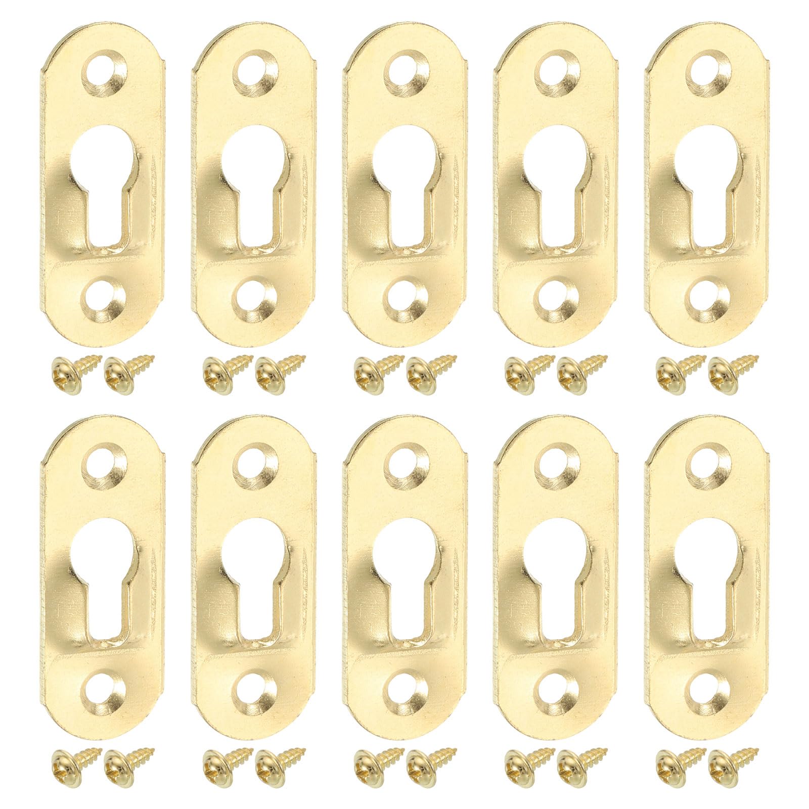 Attaches de cadre robustes en métal doré 37x14 mm avec vis lot de 50