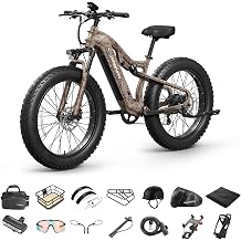 PUCKIPUPPY Electric Bike for Adults 28 MPH, 750W | 1350W Peak, Torque Sensor, 80 Miles Range, 26"x4" Fat Tire Electric Dirt Bike, Full Suspension Electric Mountain Bike, 8 Speed Ebike Labrador Pro