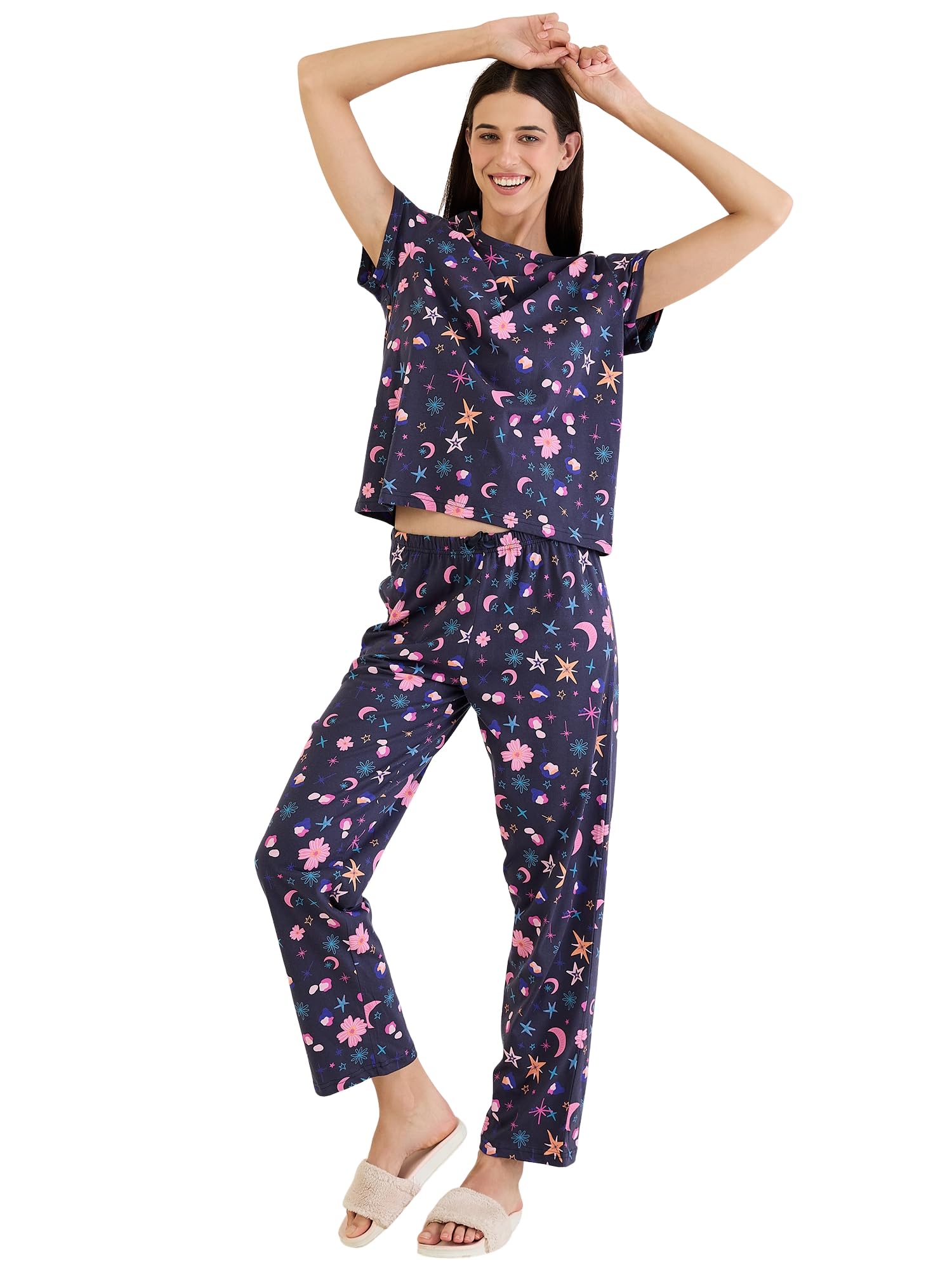 sweet dreams Women's Floral Printed Pyjama Set-picture-30