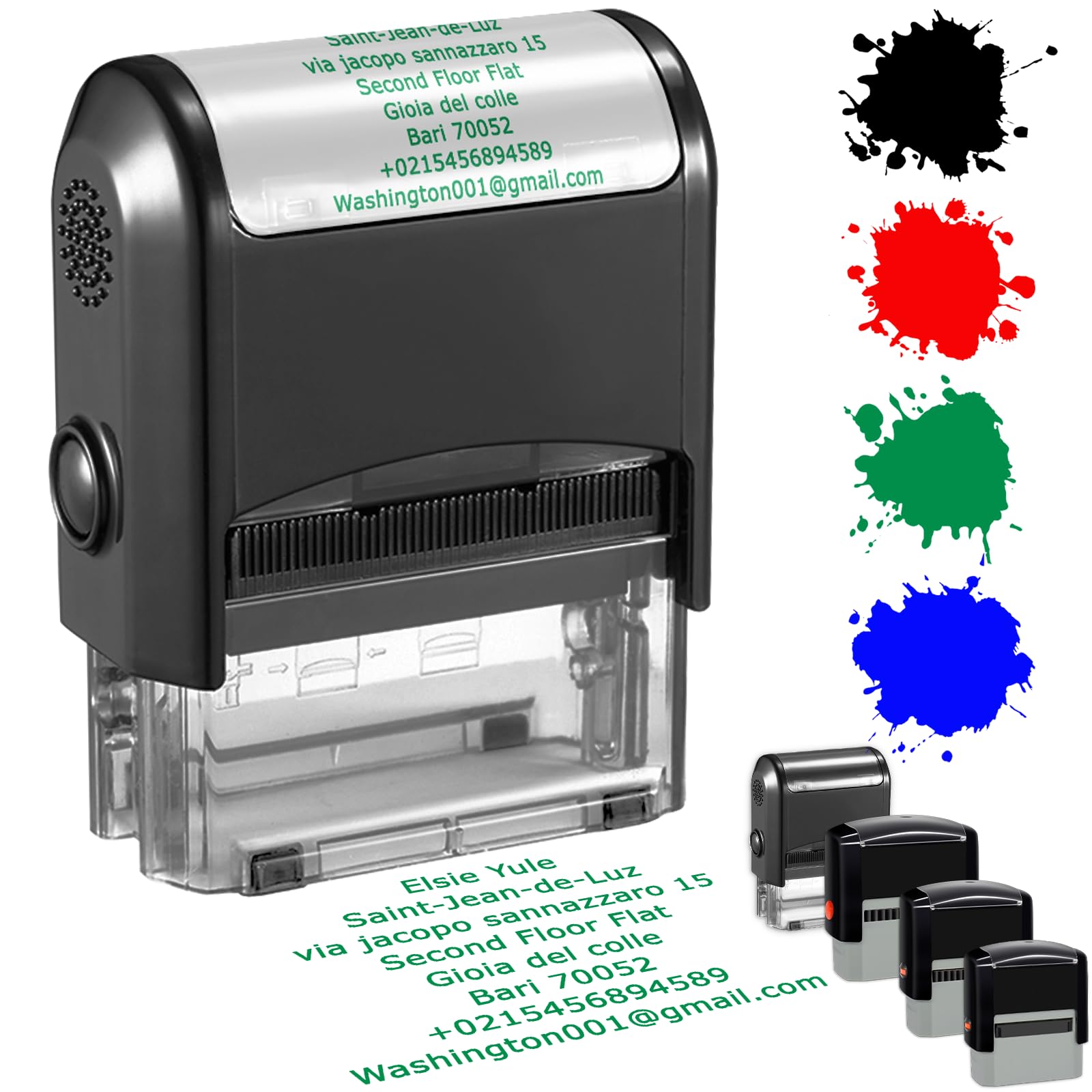 Wjuneyao Personalised Stamp Custom Self-Inking Rubber Ink Stamps For Company Business Customized Return Address With Name Date Up To 8 Lines-75X38mm
