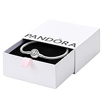 PANDORA Timeless Bracciale in maglia snake in argento Sterling con zirconia cubica trasparente, 23