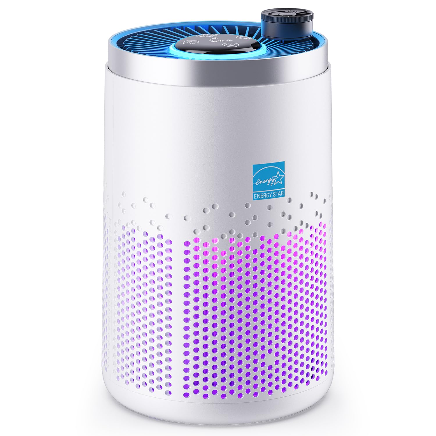 AROEVE MK20 Purificatore d'aria per camera da letto e appartamento, filtro multistrato 3 in 1 contro fumo, polline, polvere, peli di animali e odori, 24 dB, modalità sonno, aromaterapia, 4 livelli
