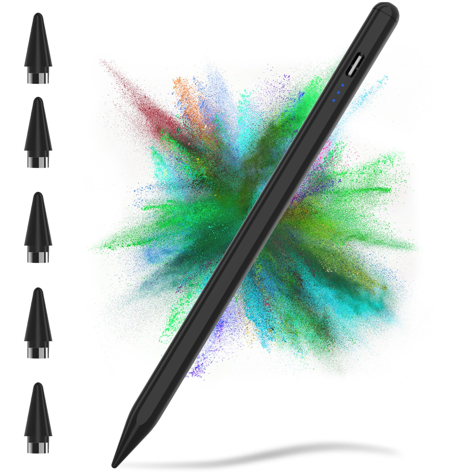 TQQ Penna per Tablet, 2.0 Stylus Pen Tablet Android Compatibile con Samsung/Lenovo/Xiaomi/Huawei/iPhone/Touch Screen, Stylus Penna con Sensibilità all'inclinazione con 5 Punte